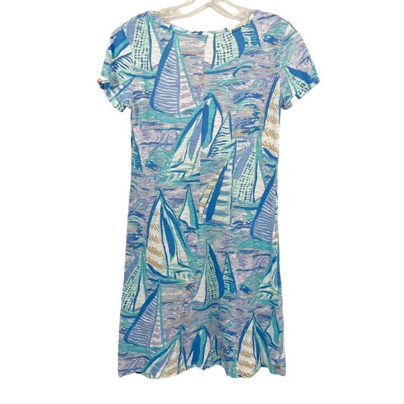 Lilly Pulitzer Jessica Dress in Aboat Time Sailboat Blue Print - Size XXS - Picture 2 of 7